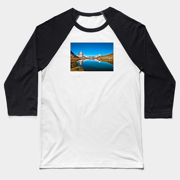 Matterhorn mirroring Swiss Alps / Swiss Artwork Photography Baseball T-Shirt by RaphaelWolf